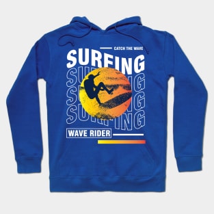 Surfing waves Typography Hoodie